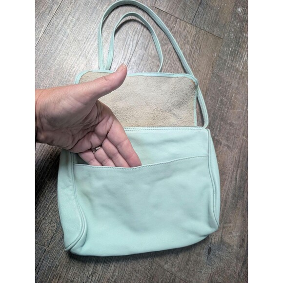 Mint Green Leather Purse by Samantha Scott: Medium Shoulder Crossbody Handbag - Picture 9 of 14